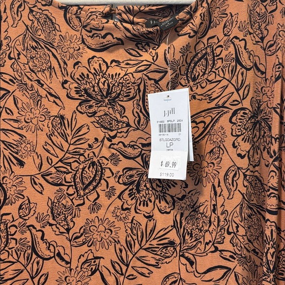 J.Jill Wearever Maxi A-Line Tank Dress Smoky Topaz Floral Large Petite NWT - Picture 3 of 7